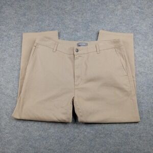 Ash Erie Pants Mens 35x26 Khaki Chino‎ Stretch Flat Front Casual Dress Prep Tan